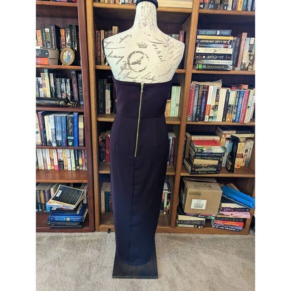 SHONA joy purple strapless sweetheart neckline back zip maxi gown sz 6 euc - Picture 2 of 7